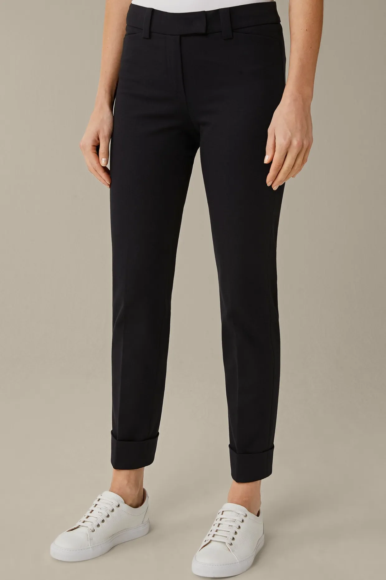 Baumwoll-Bi-Stretch-Chino Mit Umschlag In