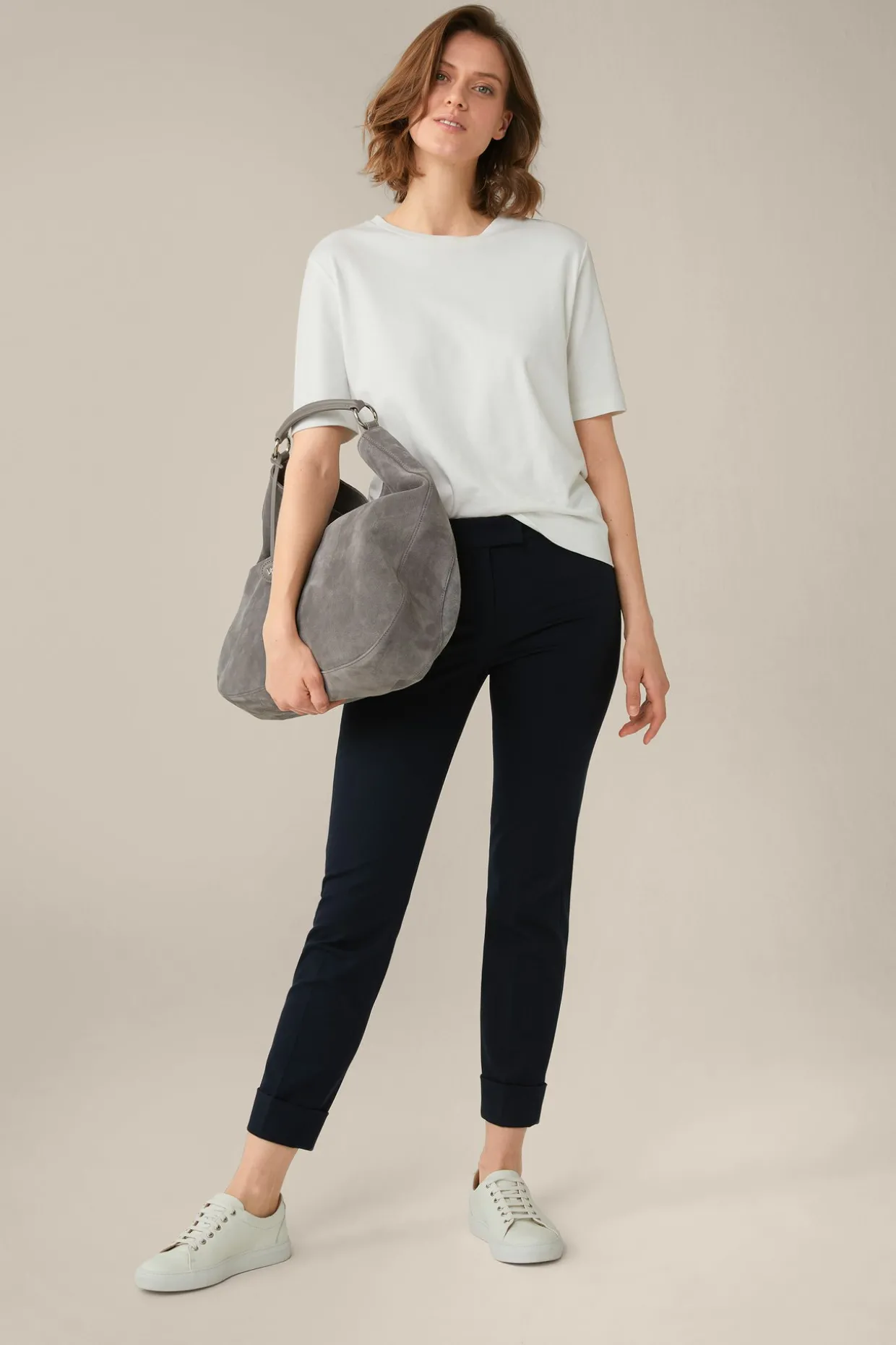 Baumwoll-Bi-Stretch-Chino Mit Umschlag In