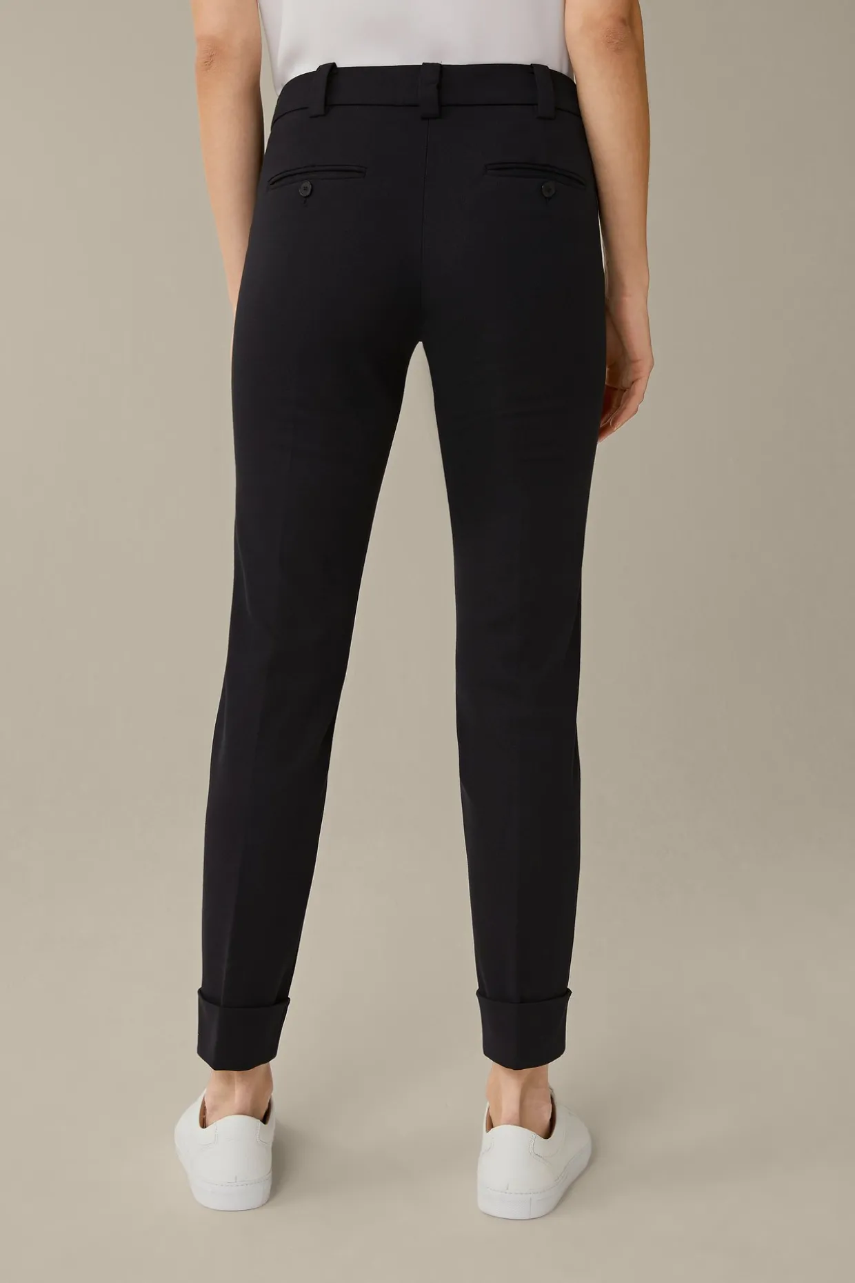 Baumwoll-Bi-Stretch-Chino Mit Umschlag In