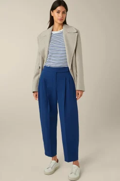 Baumwoll-Gabardine-Bundfalten-Hose In
