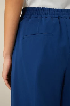 Baumwoll-Gabardine-Bundfalten-Hose In
