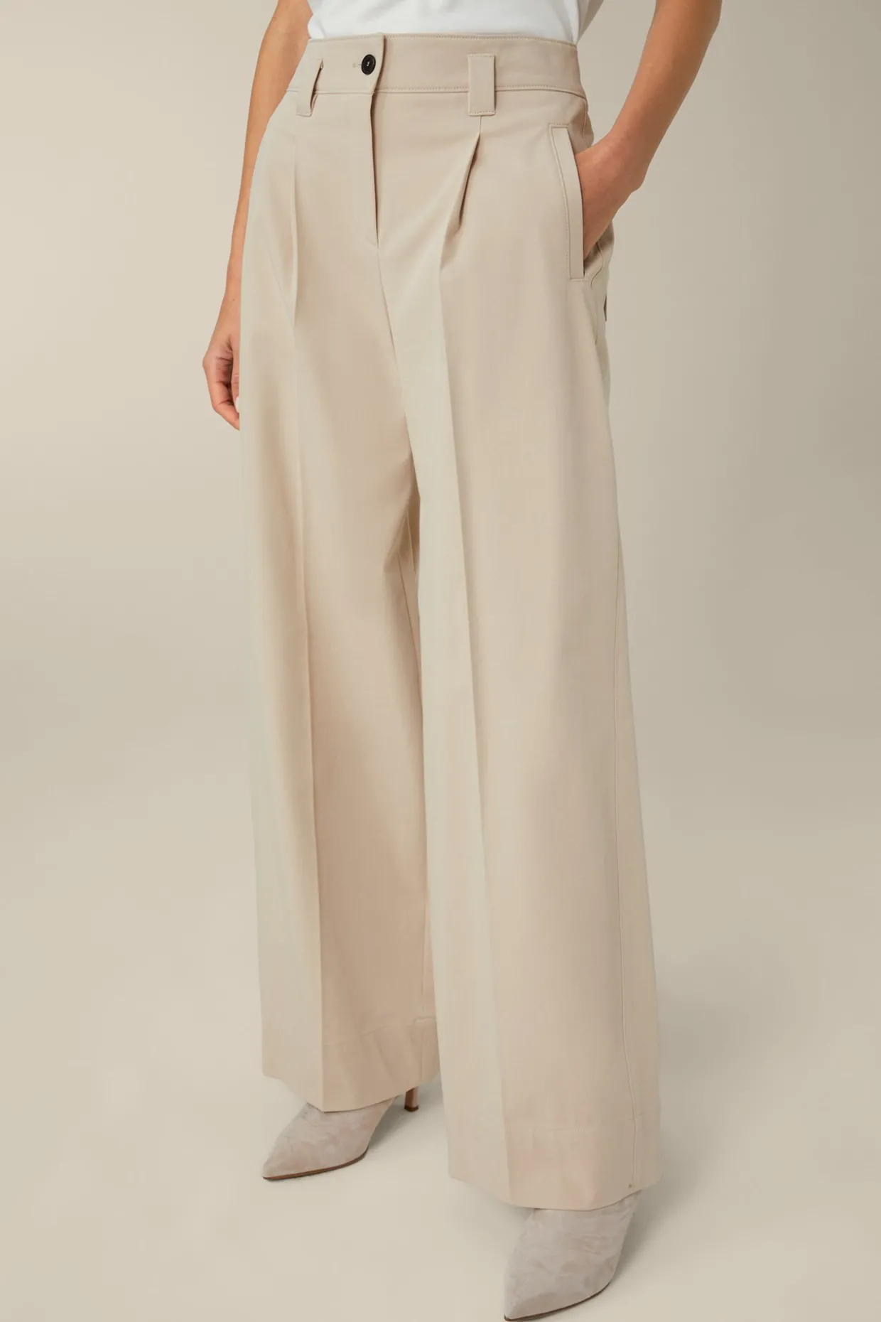 Baumwoll-Gabardine-Marlene-Hose In