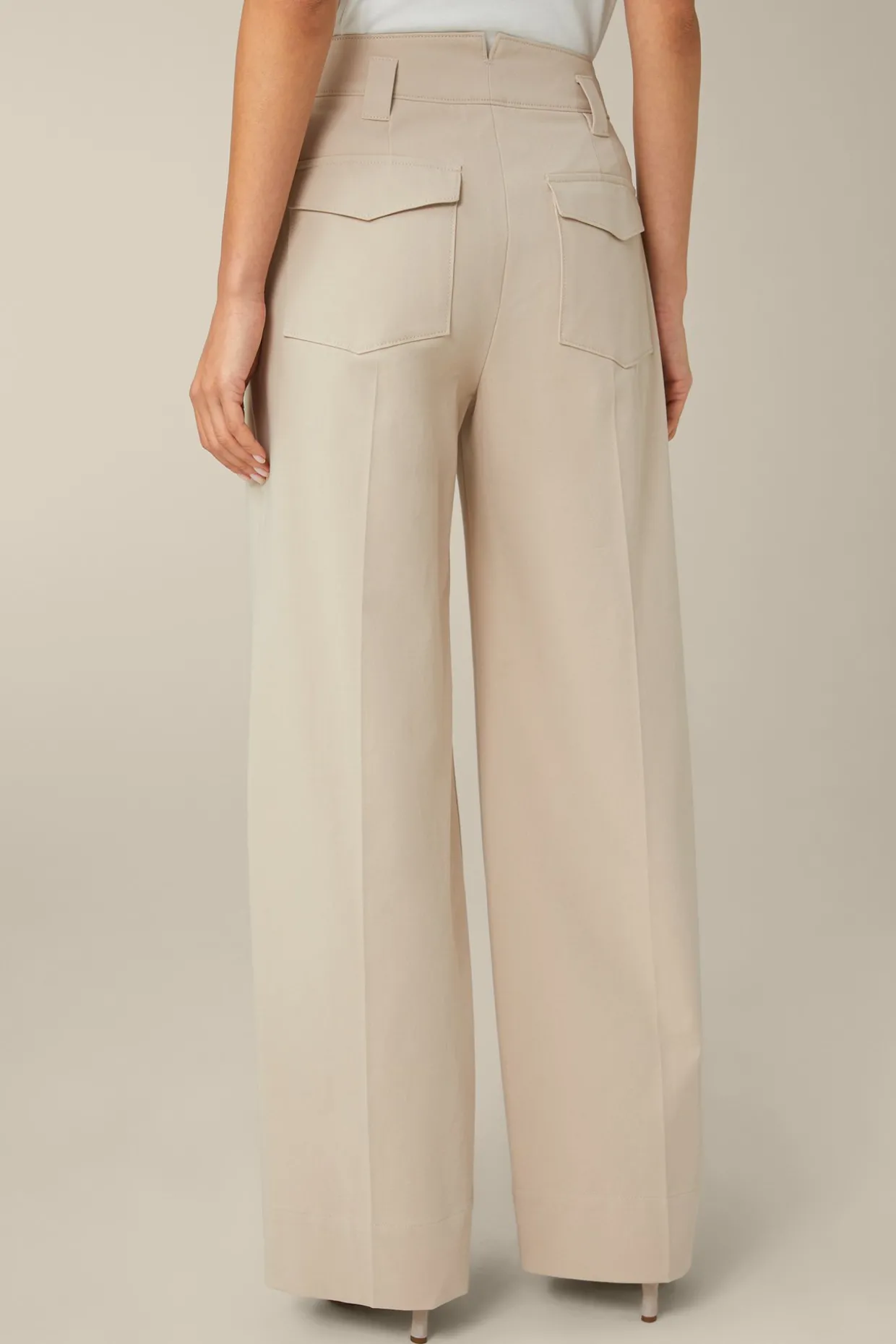 Baumwoll-Gabardine-Marlene-Hose In