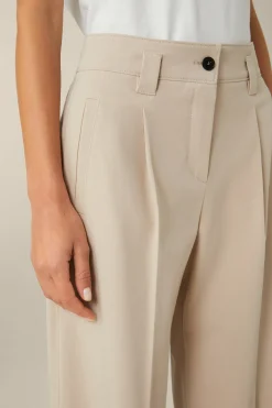 Baumwoll-Gabardine-Marlene-Hose In