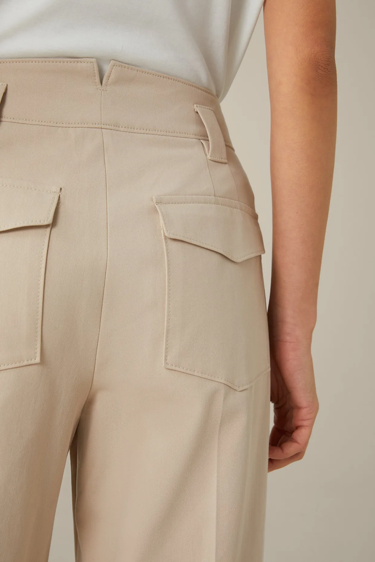 Baumwoll-Gabardine-Marlene-Hose In