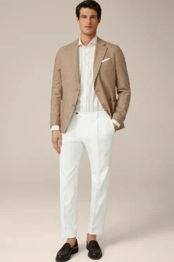 Baumwoll-Hemd Lano In Creme-Braun Gestreift
