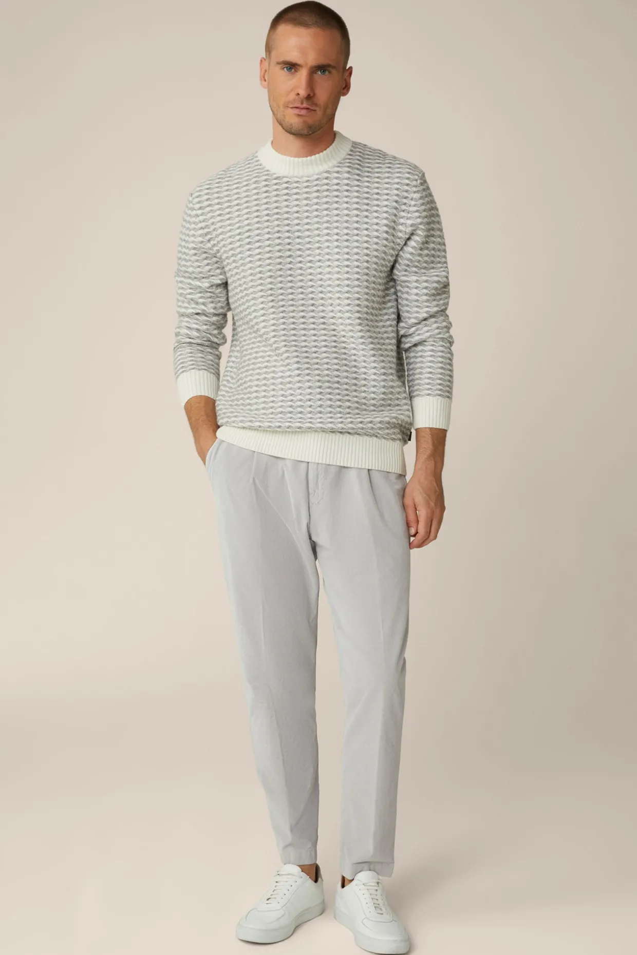 Baumwoll-Hose Flero Mit Bundfalte In