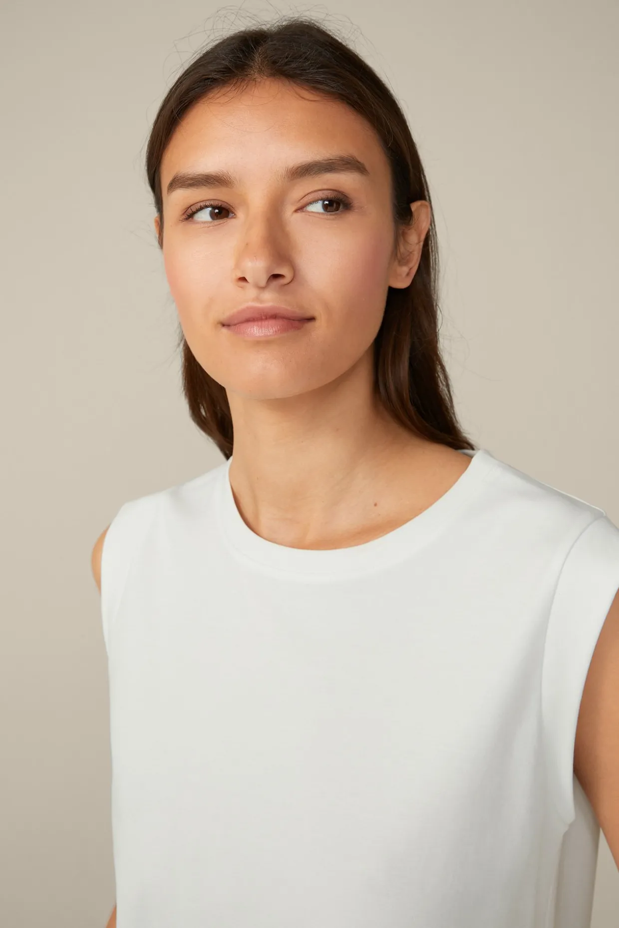 Baumwoll-Interlock-Shirt Ohne Arm In