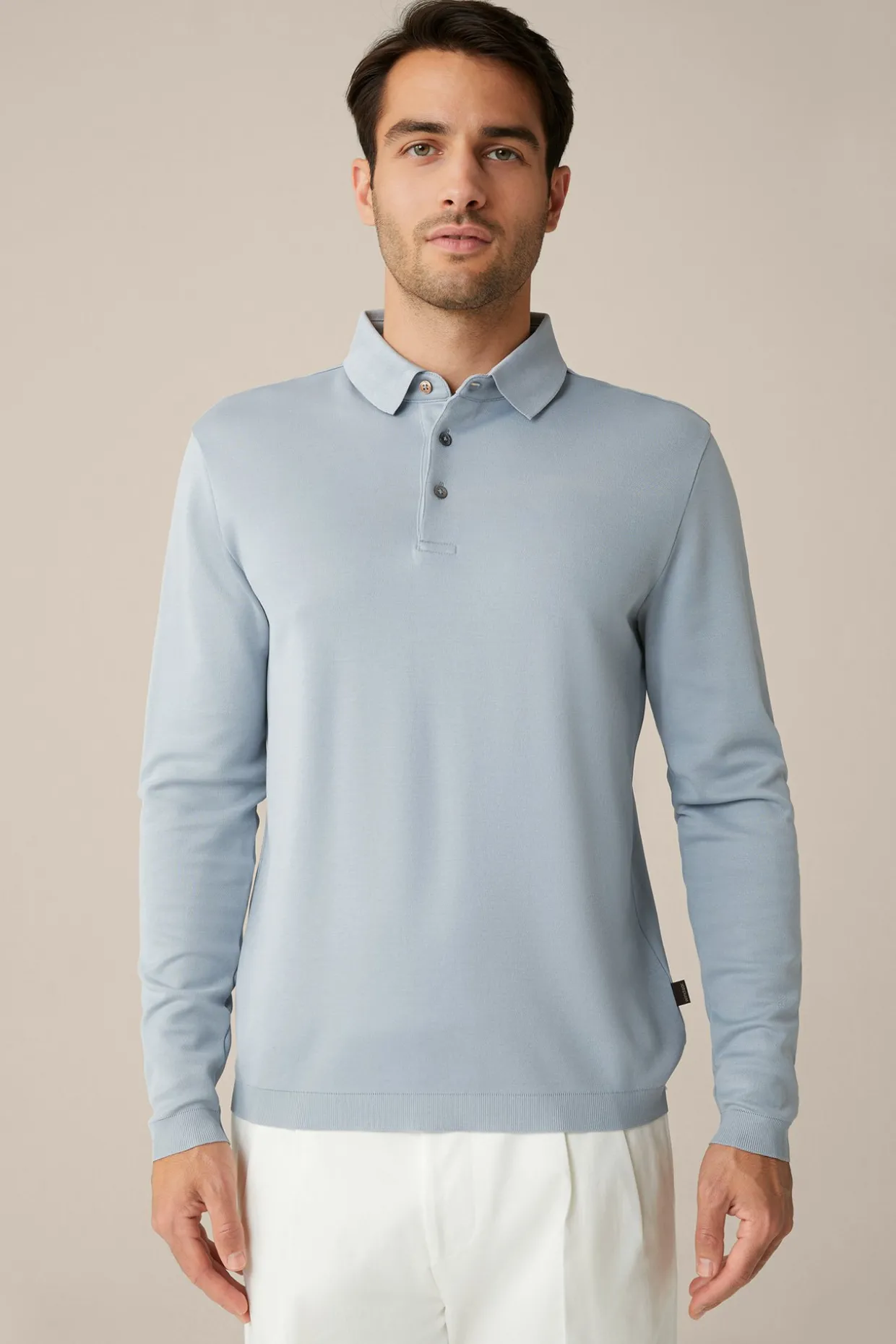Baumwoll-Langarm-Poloshirt Frido In