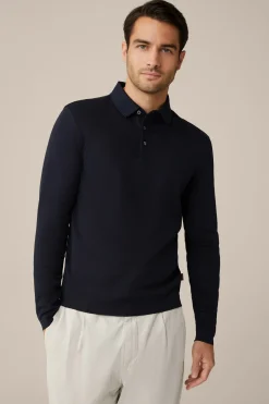 Baumwoll-Langarm-Poloshirt Frido In