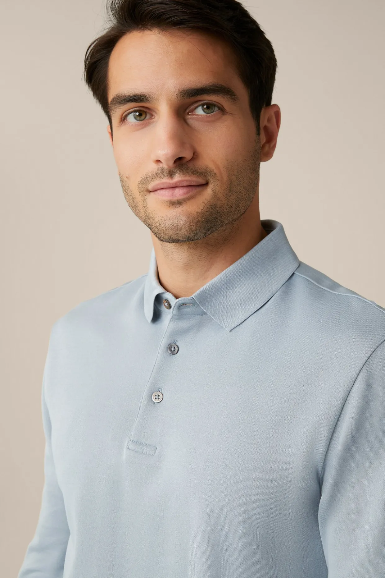 Baumwoll-Langarm-Poloshirt Frido In