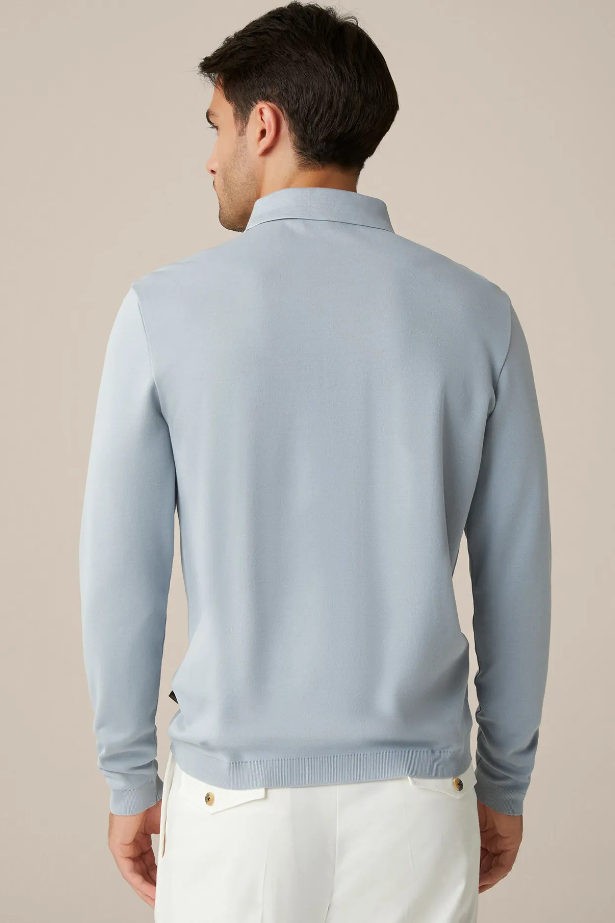 Baumwoll-Langarm-Poloshirt Frido In