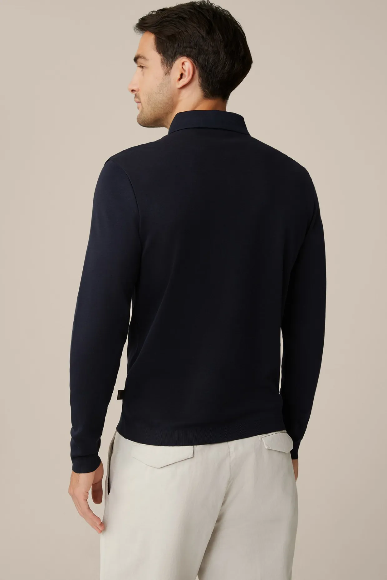 Baumwoll-Langarm-Poloshirt Frido In