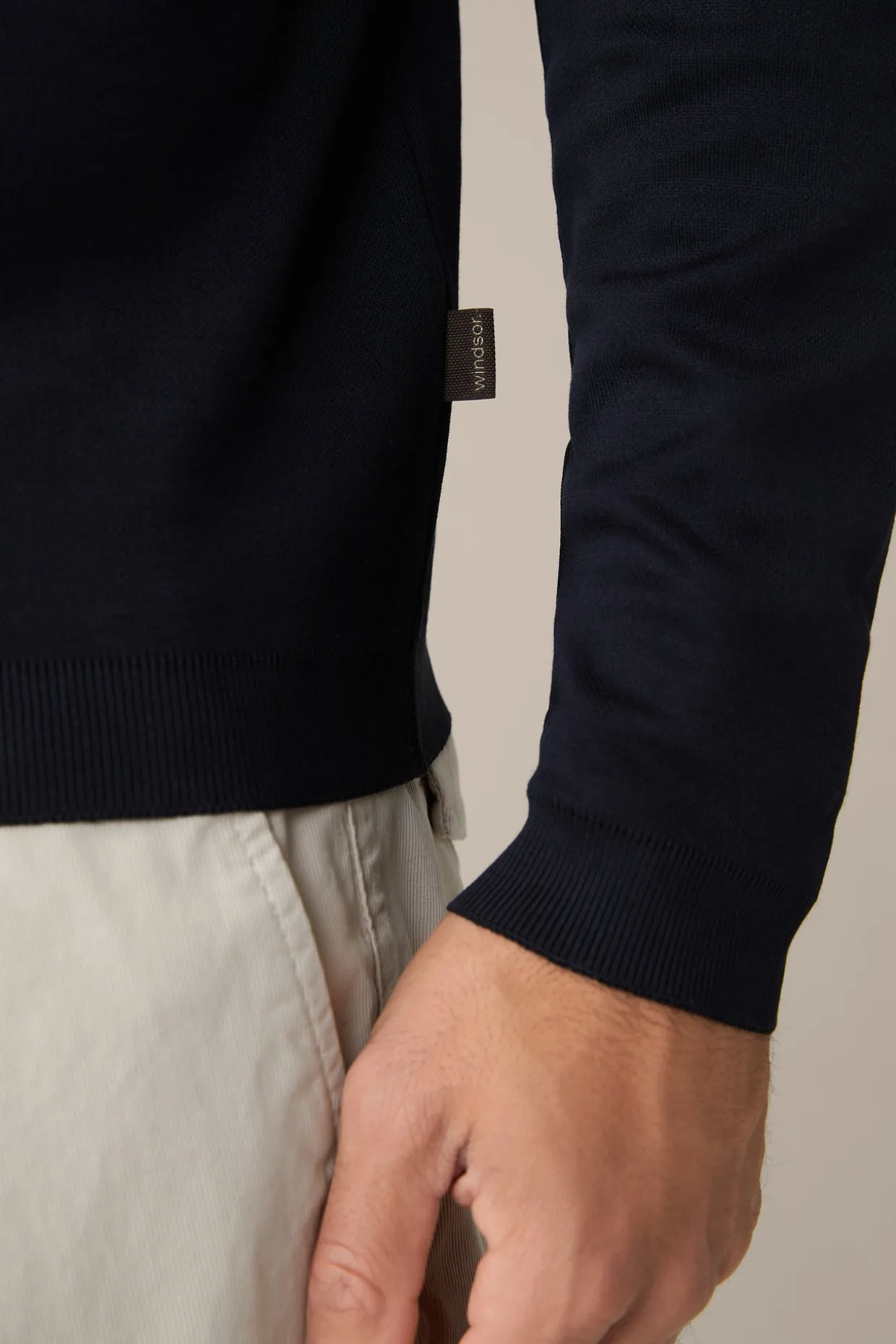 Baumwoll-Langarm-Poloshirt Frido In