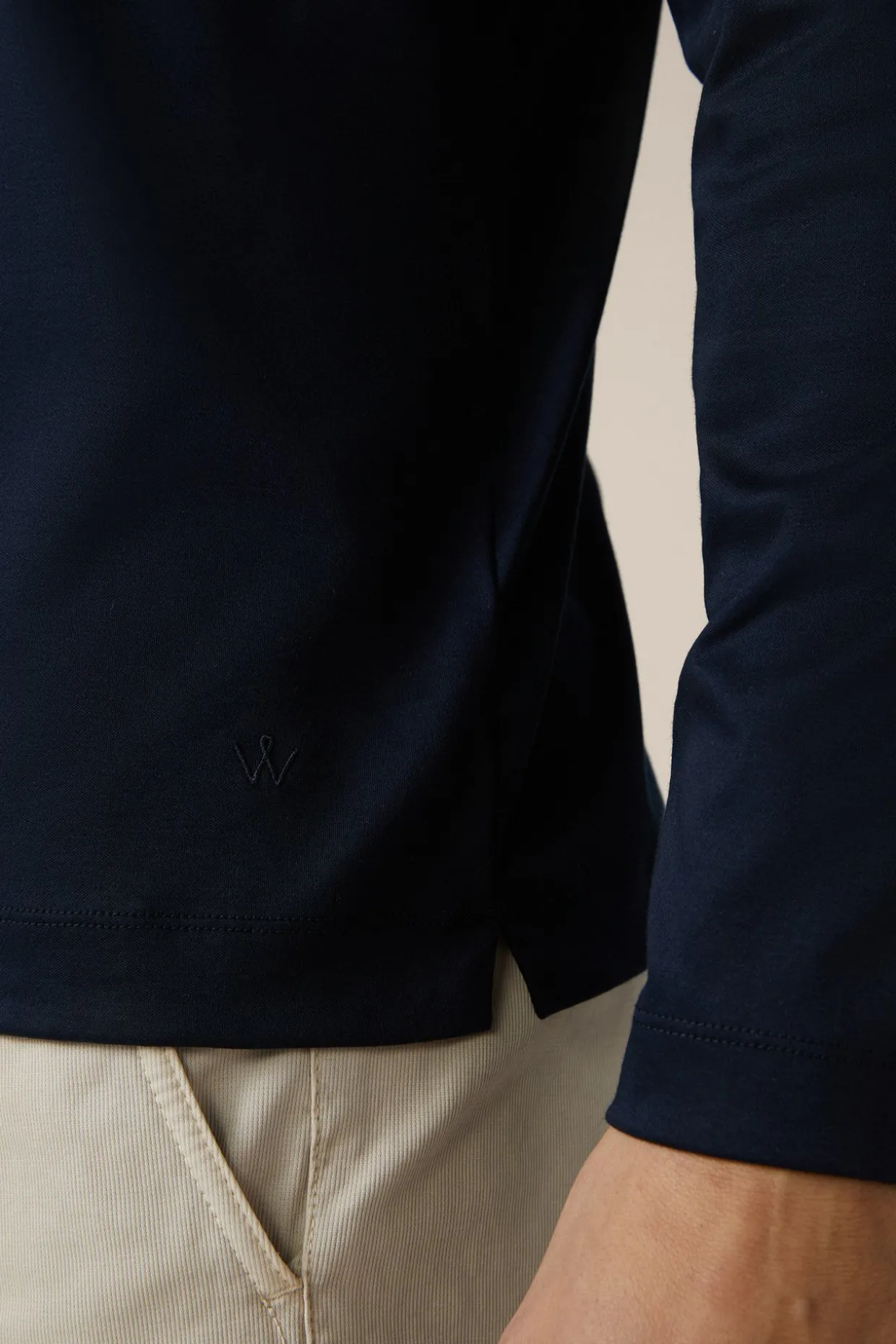 Baumwoll-Langarmshirt In