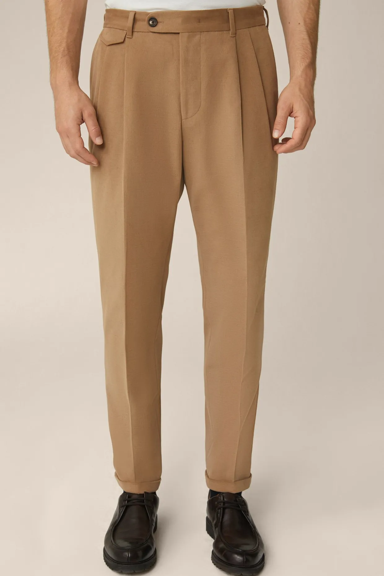 Baumwollmix-Hose Serpo In Camel-Braun
