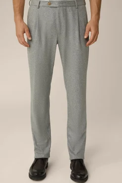 Cashmere-Baukasten-Hose Floro Mit Bundfalte In Grau Meliert