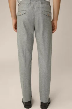 Cashmere-Baukasten-Hose Floro Mit Bundfalte In Grau Meliert