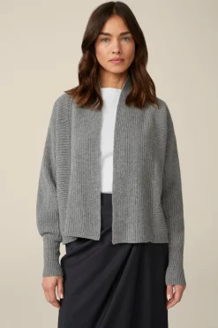 Cashmere-Cardigan In Grau Melange