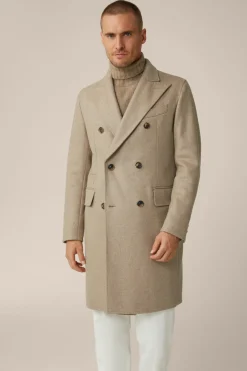 Cashmere-Doppelreiher-Mantel Cantro Mit Reverskragen In