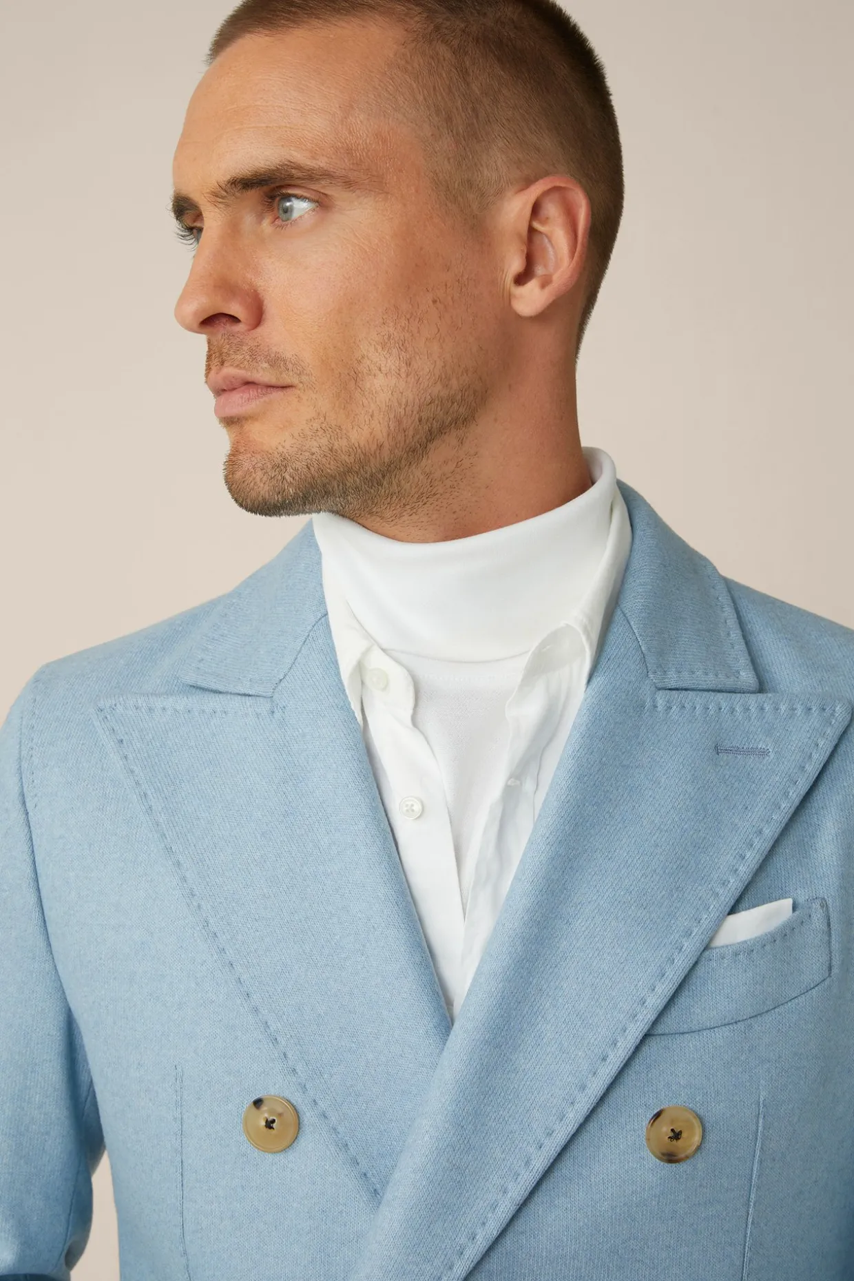 Cashmere-Doppelreiher-Mantel Cantro Mit Reverskragen In