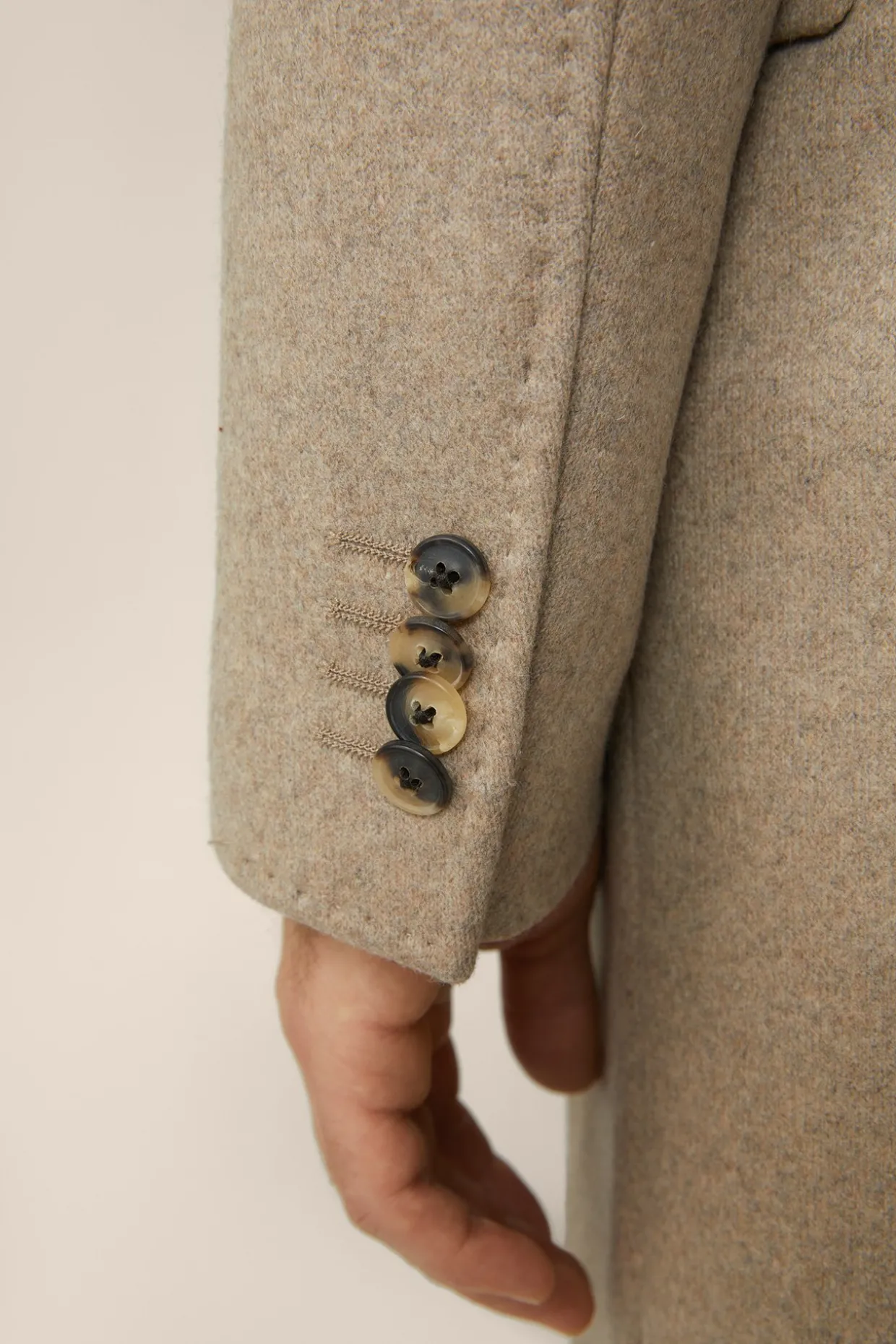 Cashmere-Doppelreiher-Mantel Cantro Mit Reverskragen In