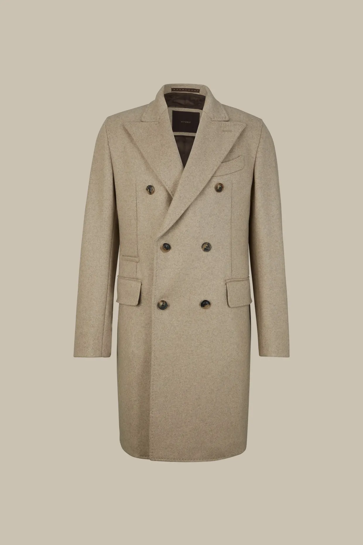 Cashmere-Doppelreiher-Mantel Cantro Mit Reverskragen In