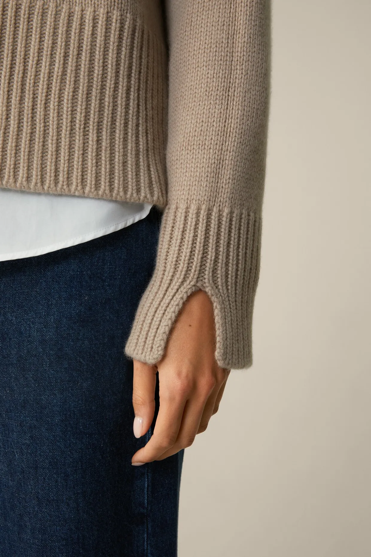 Cashmere-Rollkragen-Pullover In