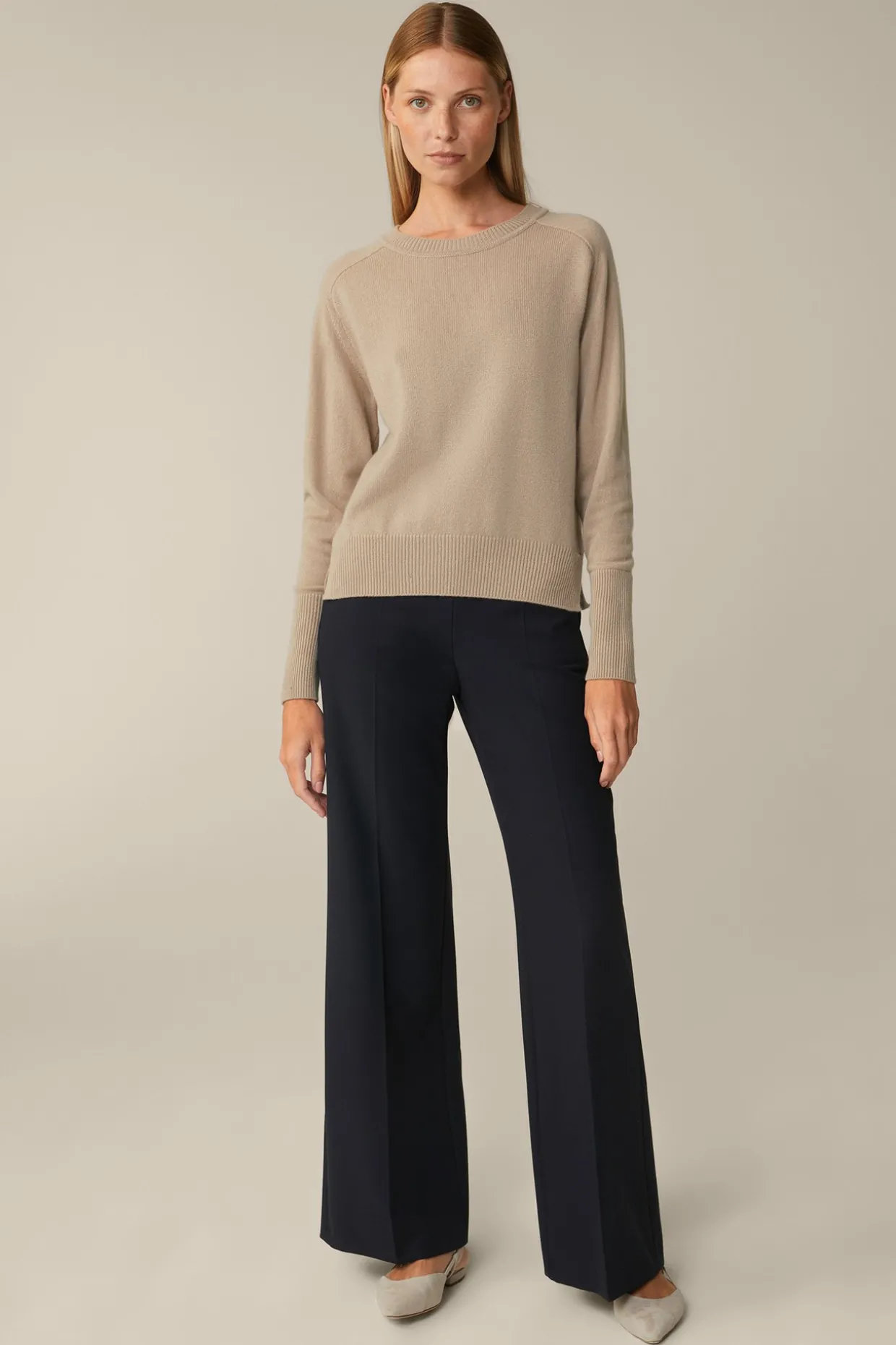 Cashmere-Rundhals-Pullover In
