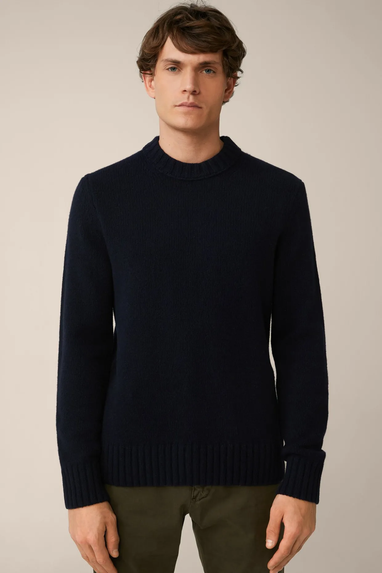 Cashmere-Strick-Rundhals-Pullover Ecosio In