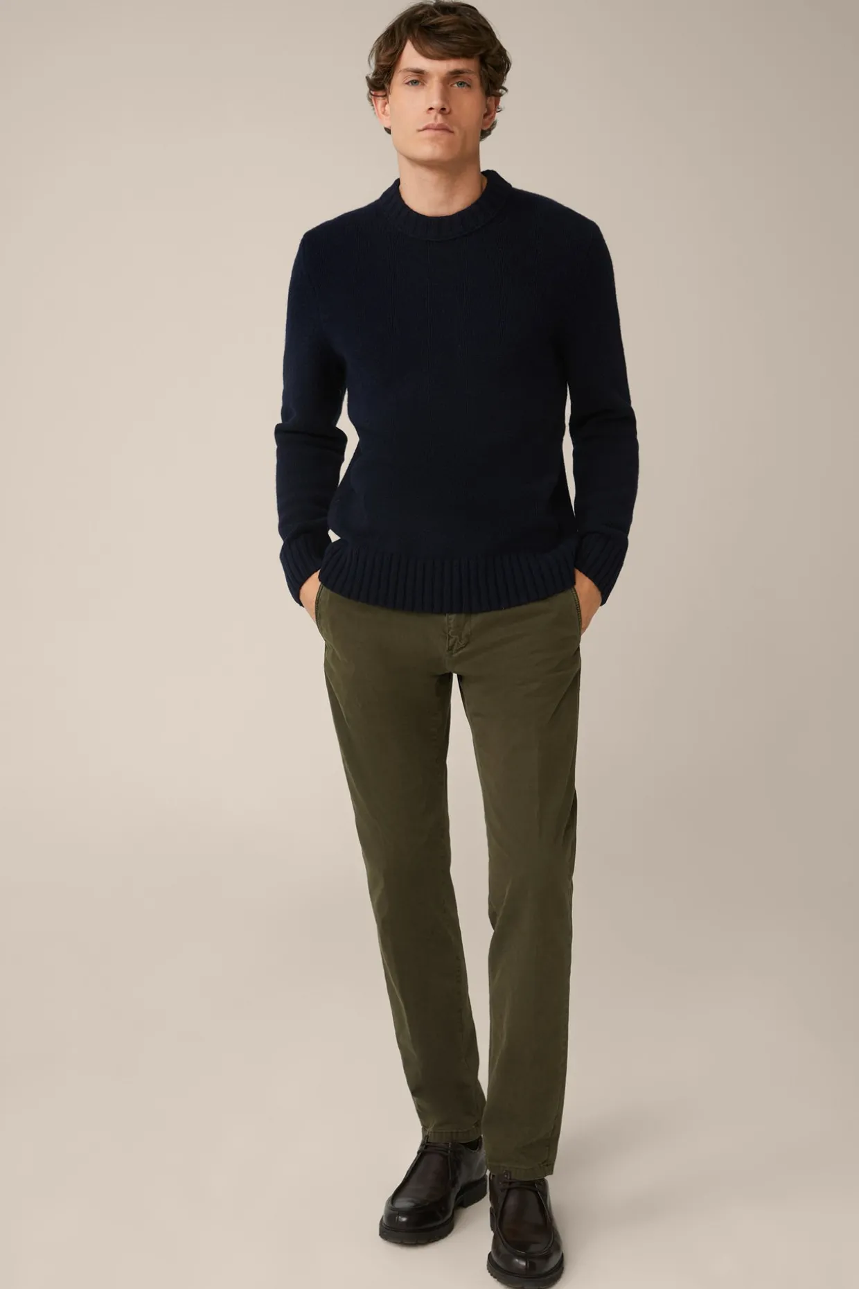Cashmere-Strick-Rundhals-Pullover Ecosio In