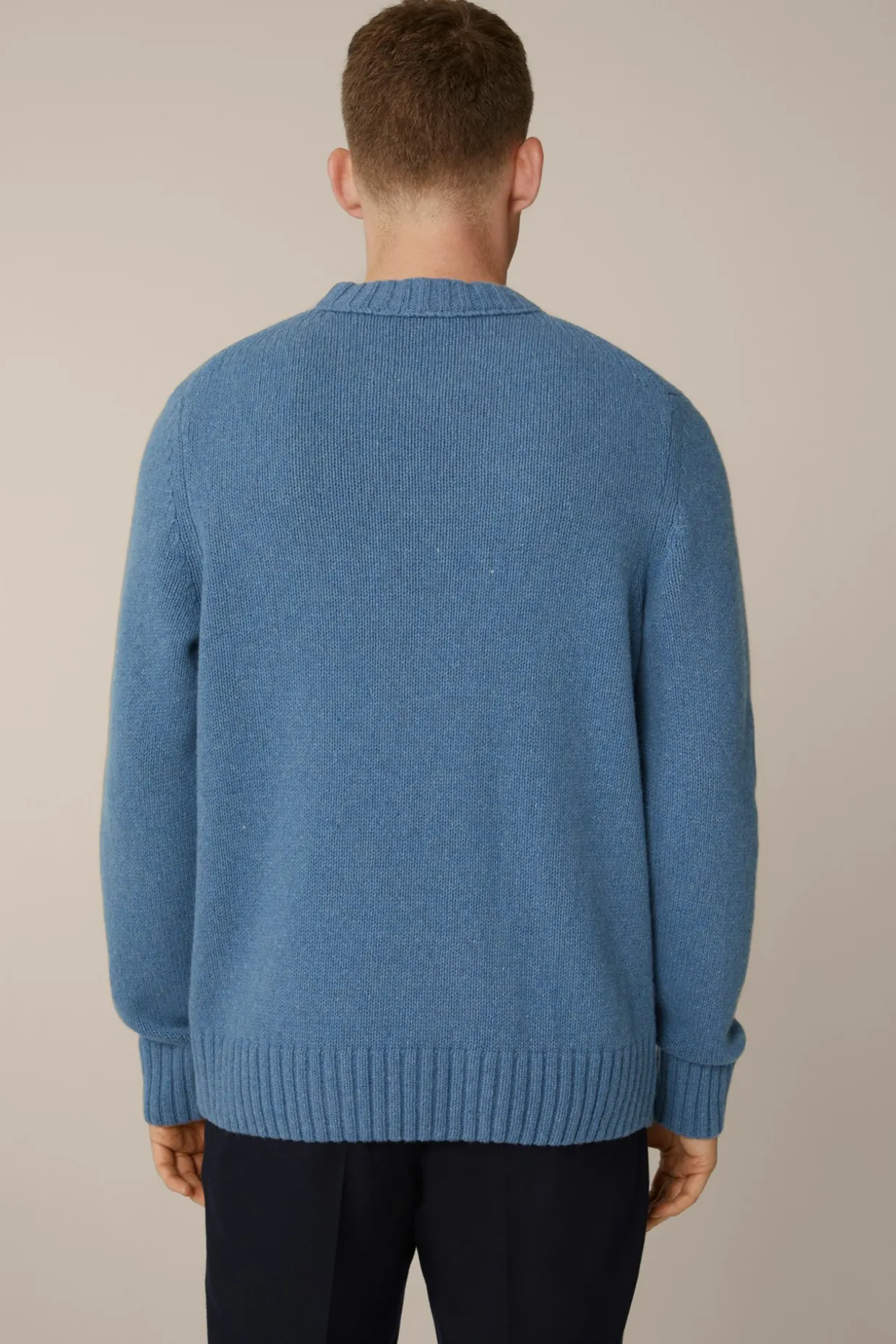 Cashmere-Strick-Rundhals-Pullover Ecosio In