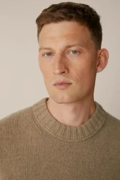 Cashmere-Strick-Rundhals-Pullover Ecosio In Beige