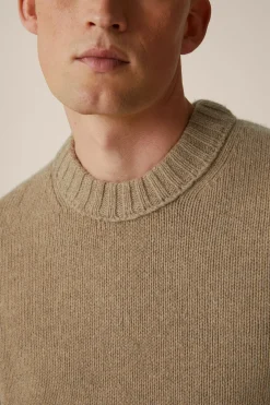 Cashmere-Strick-Rundhals-Pullover Ecosio In Beige