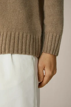 Cashmere-Strick-Rundhals-Pullover Ecosio In Beige