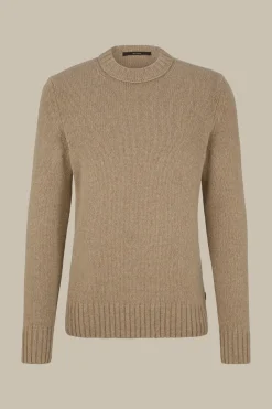Cashmere-Strick-Rundhals-Pullover Ecosio In Beige