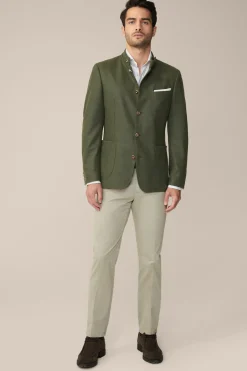 Cashmere-Trachten-Janker Sendling In Oliv Meliert