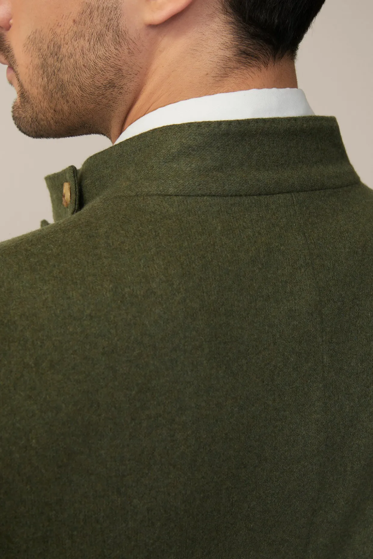 Cashmere-Trachten-Janker Sendling In Oliv Meliert
