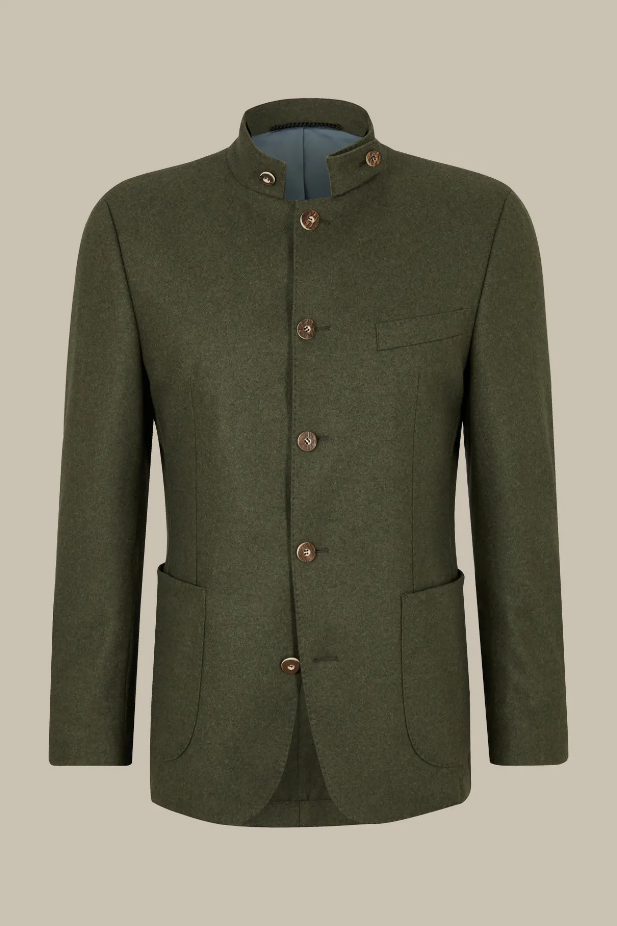 Cashmere-Trachten-Janker Sendling In Oliv Meliert