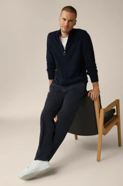 Cashmere-Zip-Strick-Jacke Ecosio Mit Stehkragen In