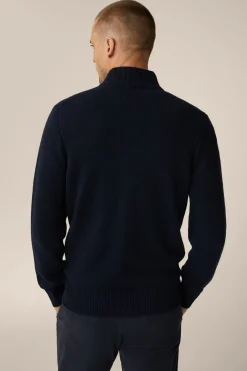 Cashmere-Zip-Strick-Jacke Ecosio Mit Stehkragen In