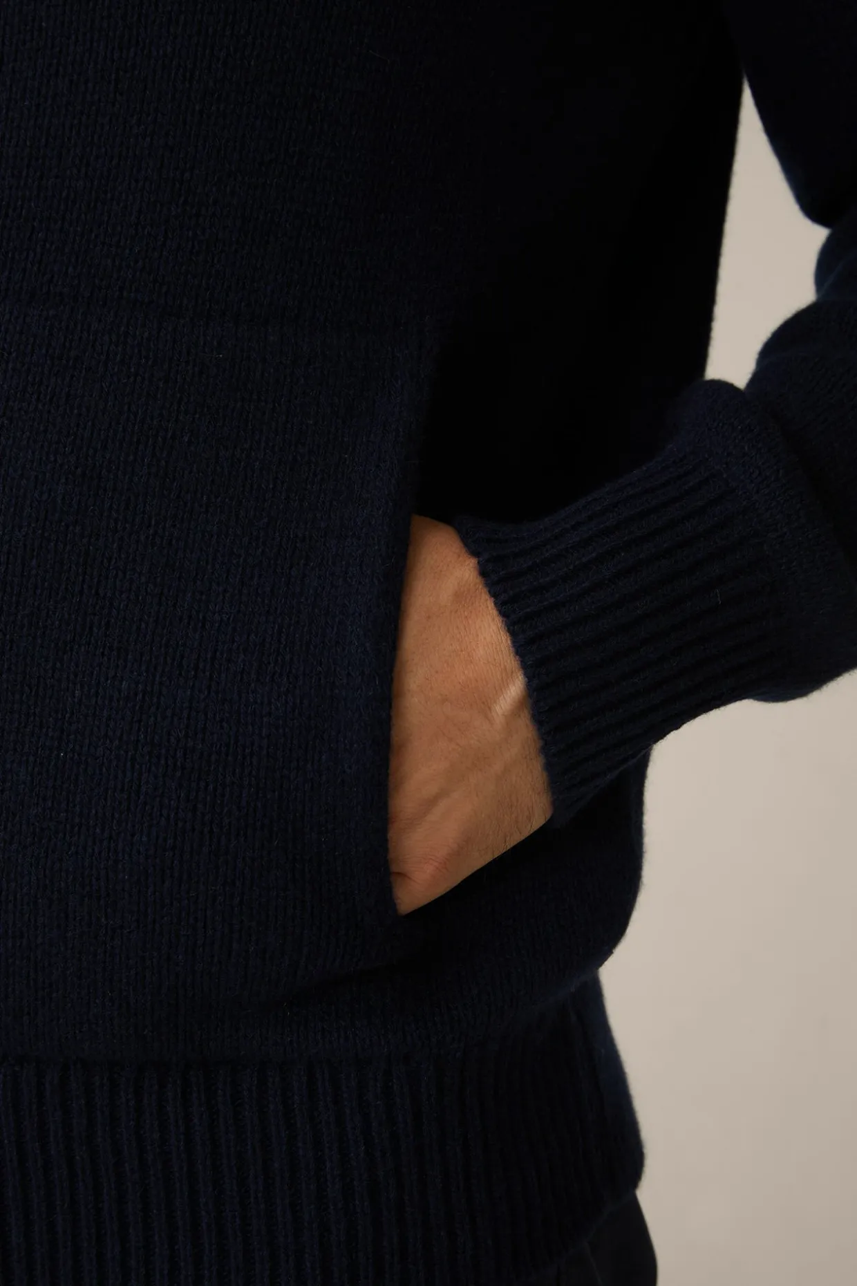 Cashmere-Zip-Strick-Jacke Ecosio Mit Stehkragen In