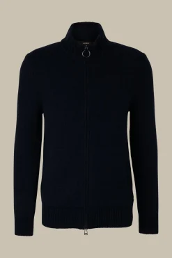 Cashmere-Zip-Strick-Jacke Ecosio Mit Stehkragen In