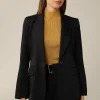 Crepe-Blazer Mit Breitem Revers In