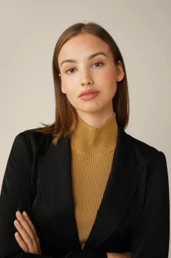 Crepe-Blazer Mit Breitem Revers In
