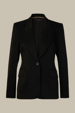 Crepe-Blazer Mit Breitem Revers In