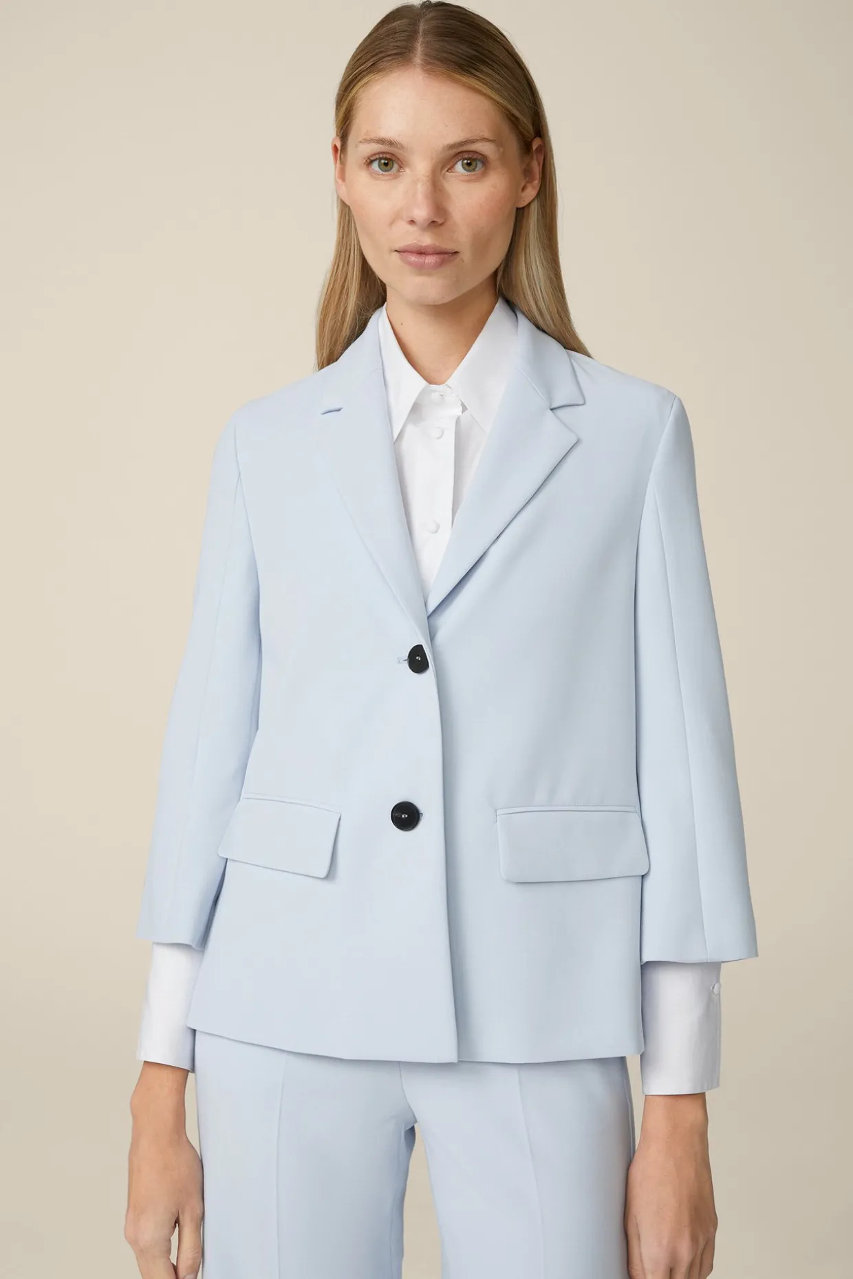 Crepe-Blazer-Jacke In