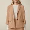 Crepe-Blazer-Jacke In