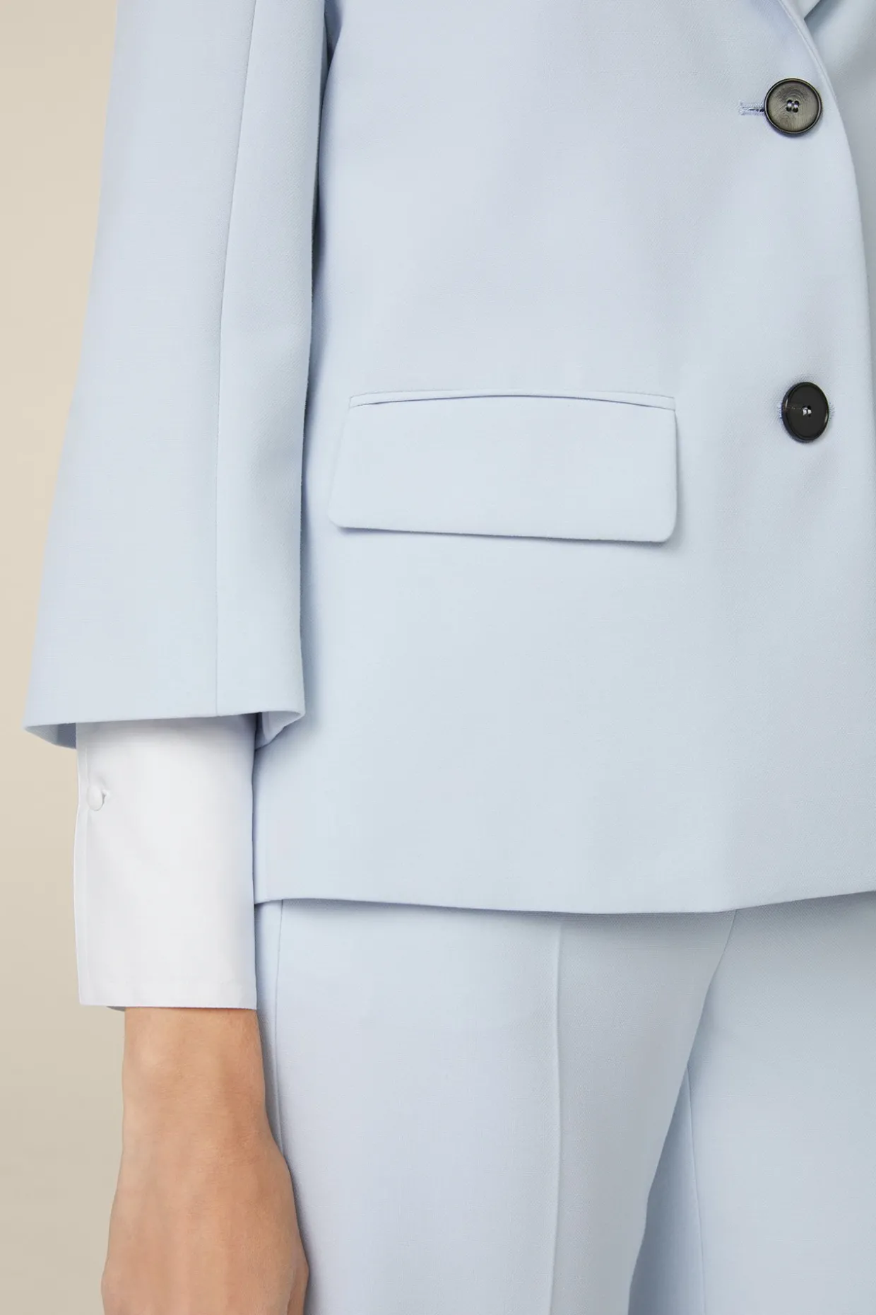 Crepe-Blazer-Jacke In