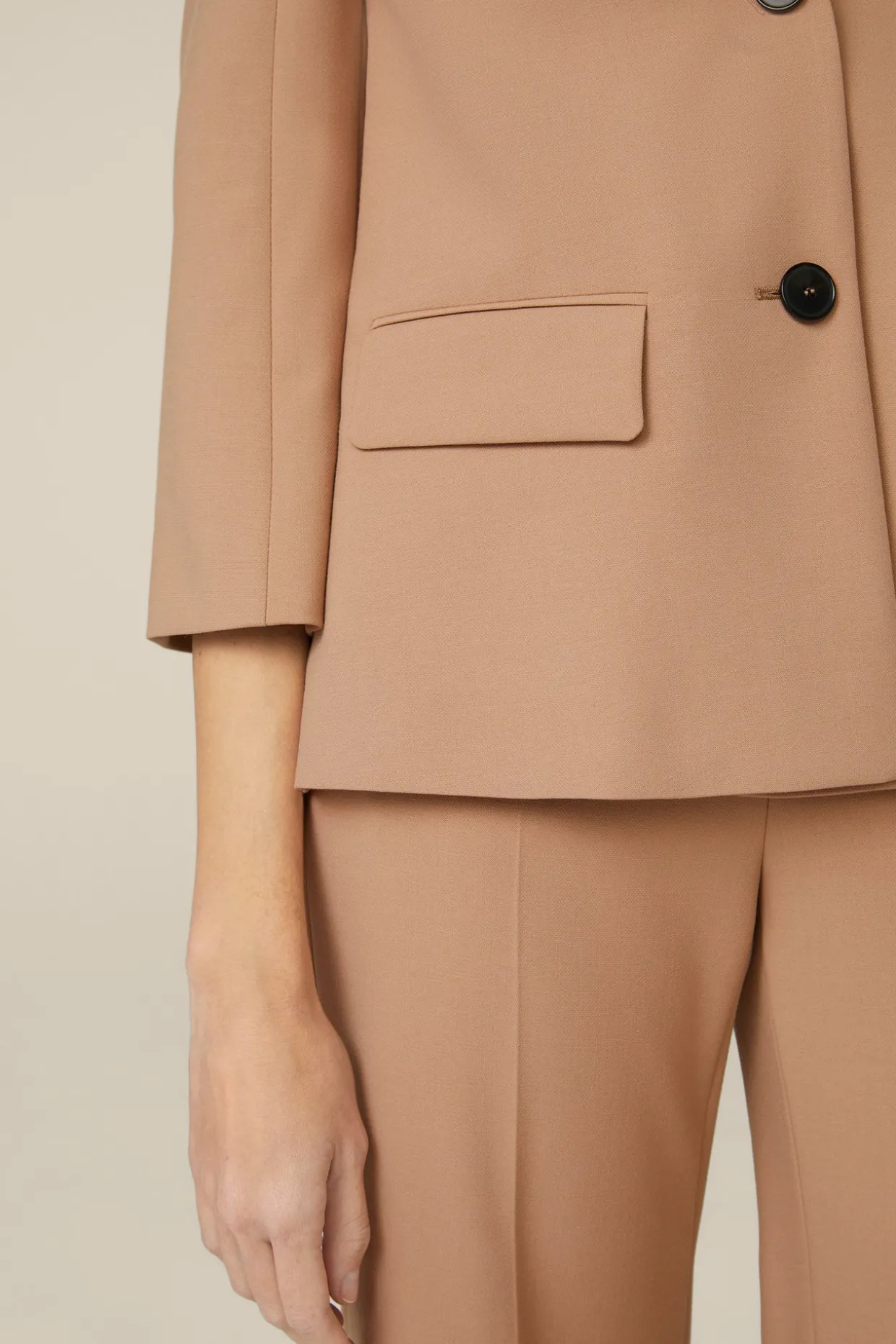 Crepe-Blazer-Jacke In